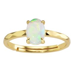 Synthetischer Opal Silberring