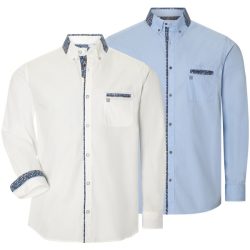 Doppelpack Hemd MATIAS hellblau weiß