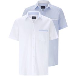 Doppelpack Hemd THARIN weiß hellblau