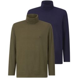 Doppelpack Langarmshirt ULOR dunkelblau oliv