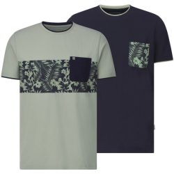 Doppelpack T-Shirt RIGATULI grün dunkelblau