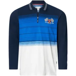 Langarm-Poloshirt BIANORI blau weiß