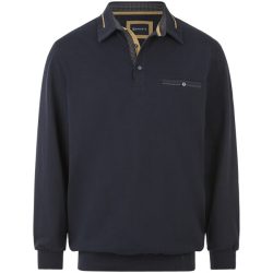 Langarm-Poloshirt DOROCASTI dunkelblau