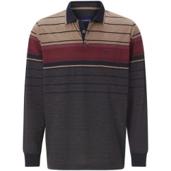 Langarm-Poloshirt FILOSSI dunkelblau beige