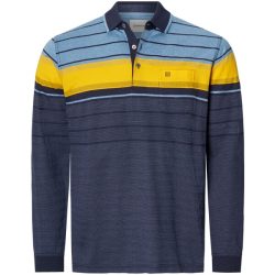 Langarm-Poloshirt FILOSSI blau gelb