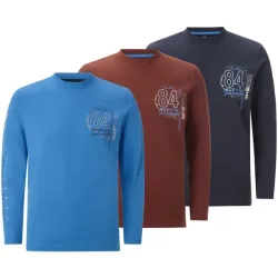 3er Pack Langarmshirt NORGARD dunkelblau