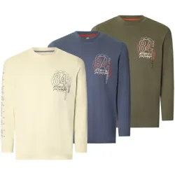 3er Pack Langarmshirt NORGARD oliv