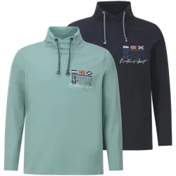 Doppelpack Sweatshirt LARSVIK dunkelblau petrol