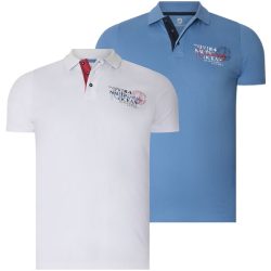 Doppelpack Poloshirt DAGFINN weiß blau