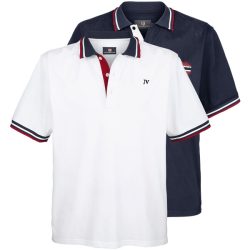 Doppelpack Poloshirt JOHAN weiß blau dunkelblau