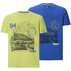 Doppelpack T-Shirt ODDUR blau grün