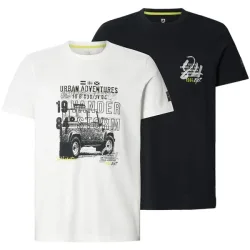 Doppelpack T-Shirt ATLE weiß schwarz