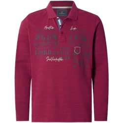 Langarm-Poloshirt MAKSE dunkelrot