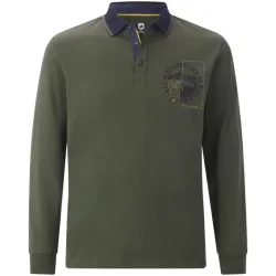 Langarm-Poloshirt OLSLAND oliv